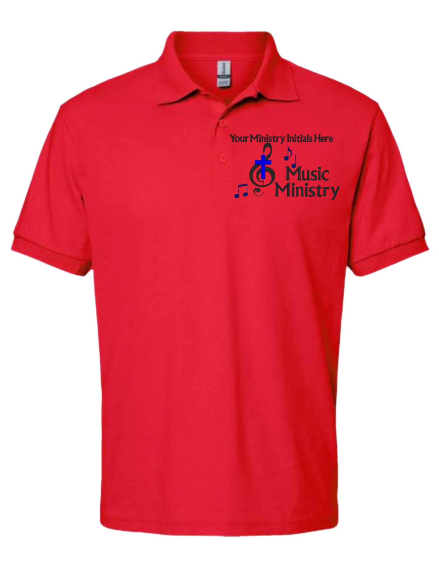 Embroidery Polo Shirt - Music Ministry - With Your  Ministry Initials  Here