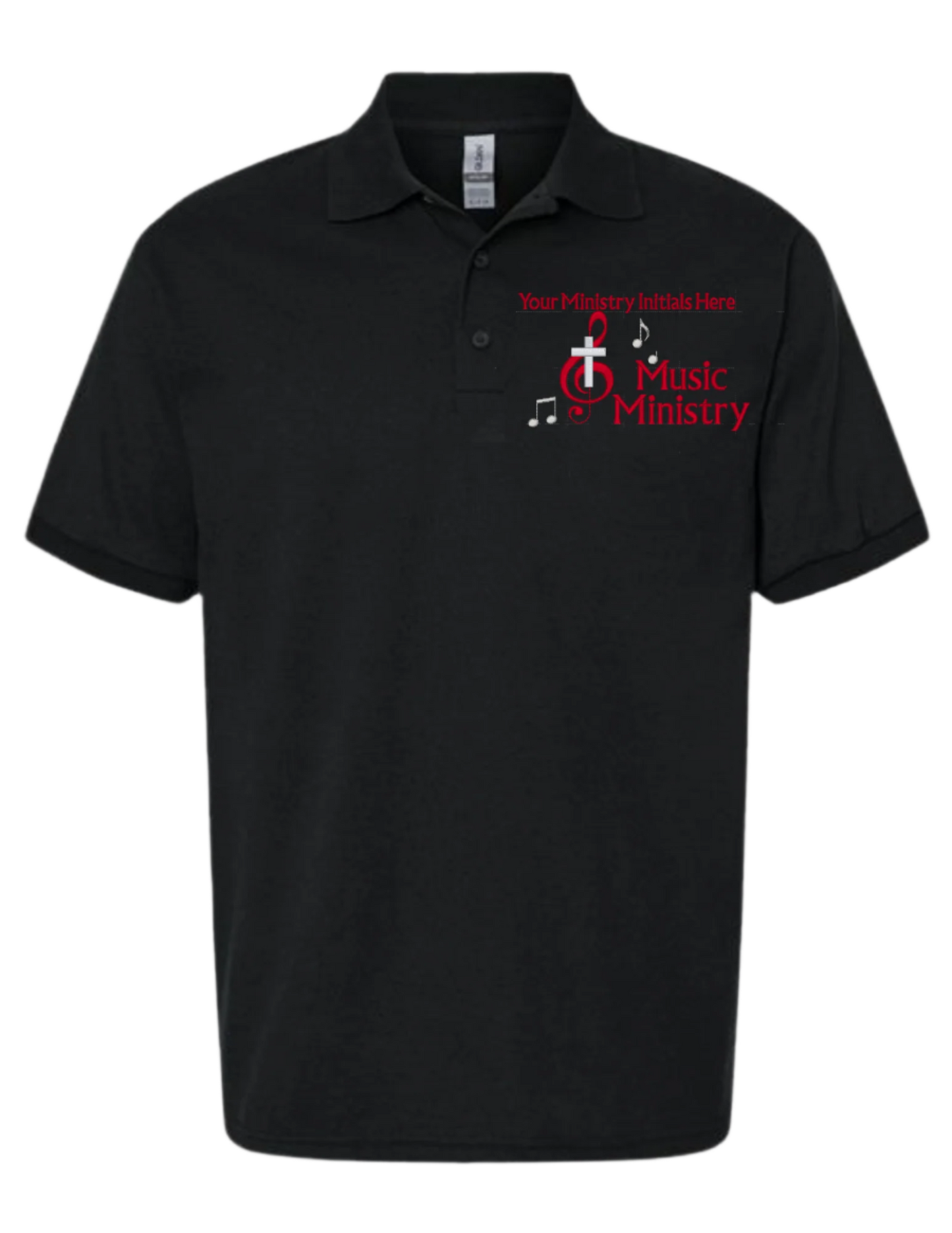 Embroidery Polo Shirt - Music Ministry - With Your  Ministry Initials  Here