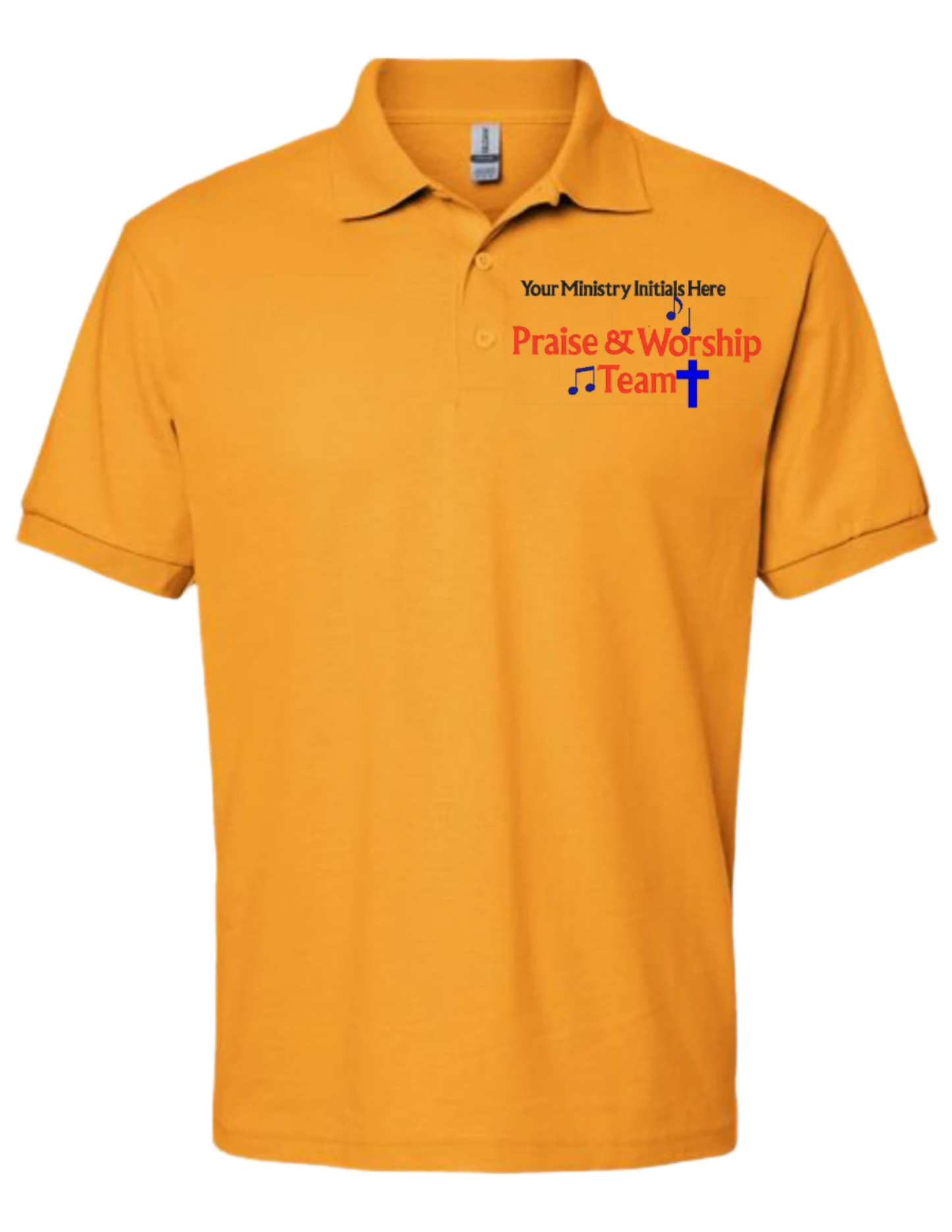 Embroidery Polo Shirt - Praise & Worship Team  With Your  Ministry Initials  Here