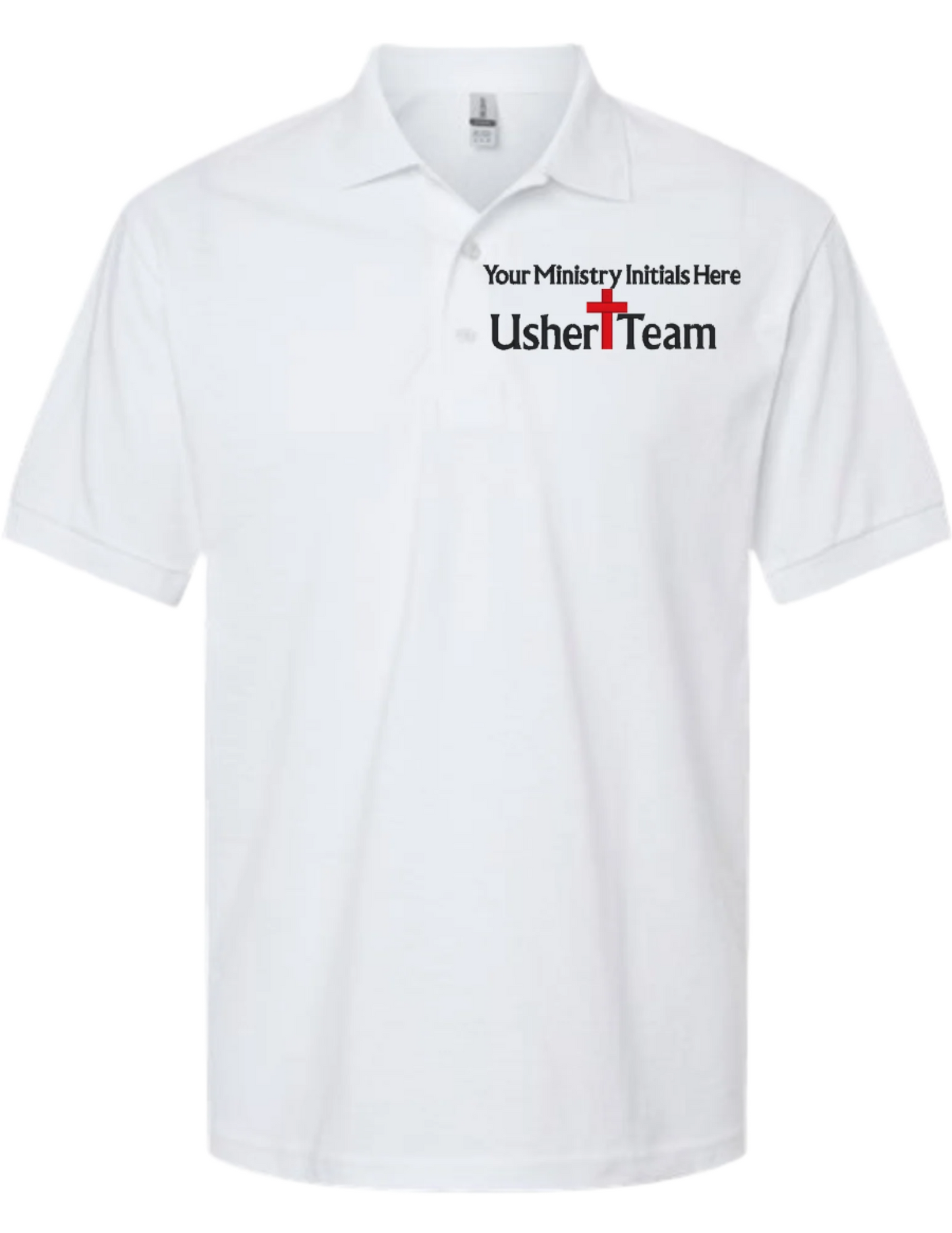 Embroidery Polo Shirt - Usher Team - With Your  Ministry Initials  Here