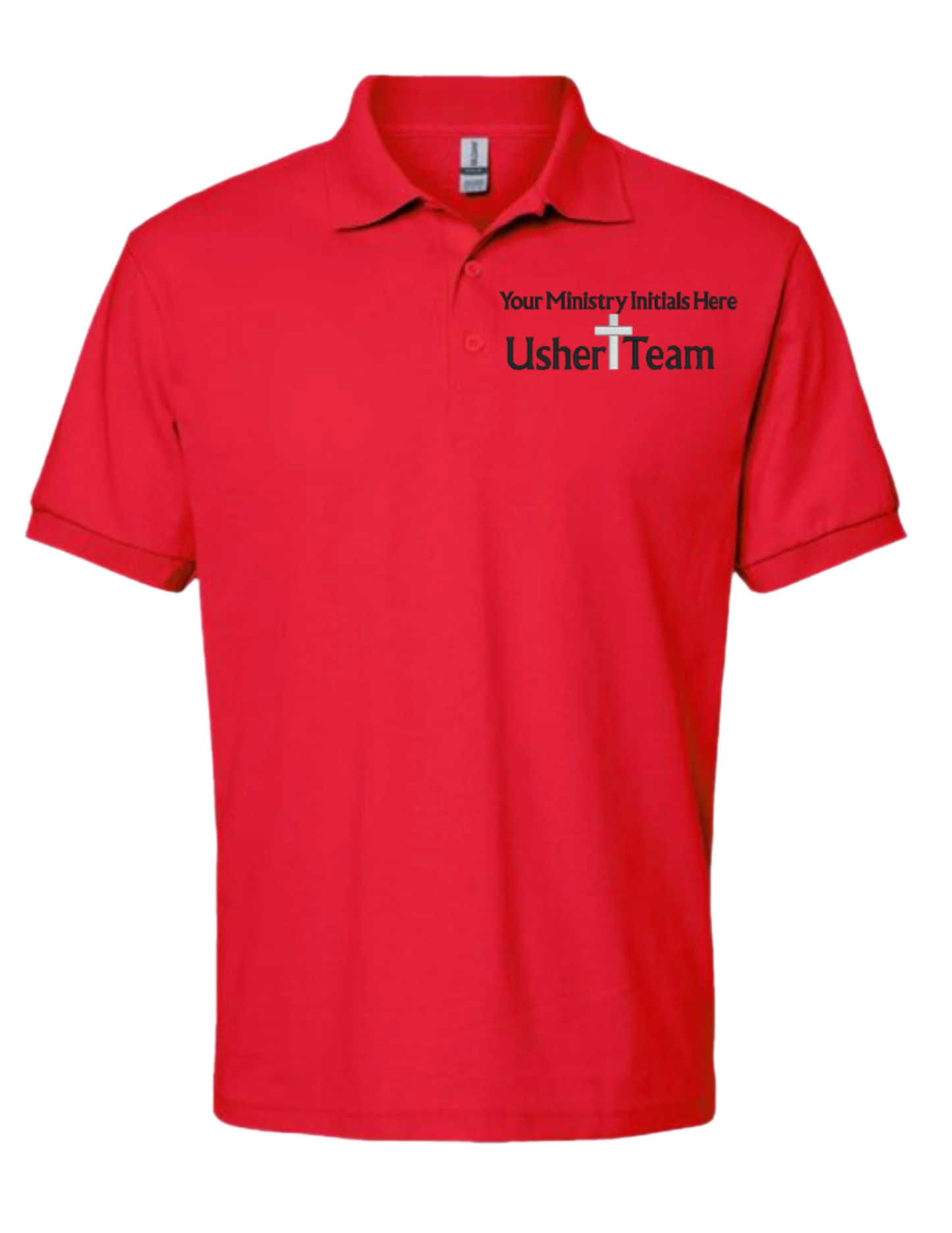 Embroidery Polo Shirt - Usher Team - With Your  Ministry Initials  Here