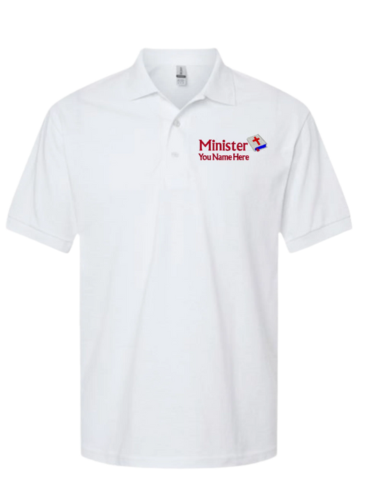 Embroidery Polo Shirt - Minister  - With Your Name Here