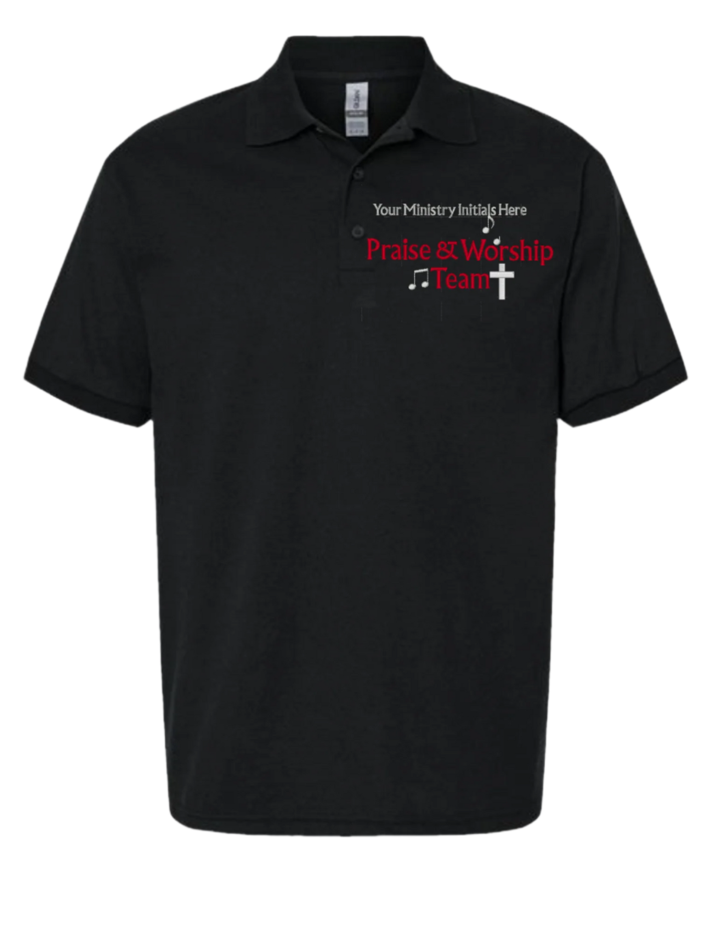 Embroidery Polo Shirt - Praise & Worship Team  With Your  Ministry Initials  Here