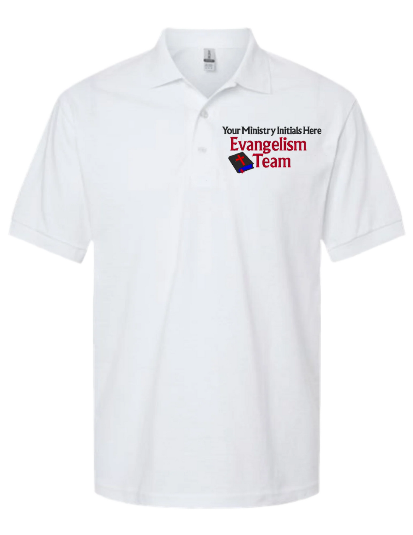 Embroidery Polo Shirt - Evangelism Team - With Your  Ministry Initials  Here