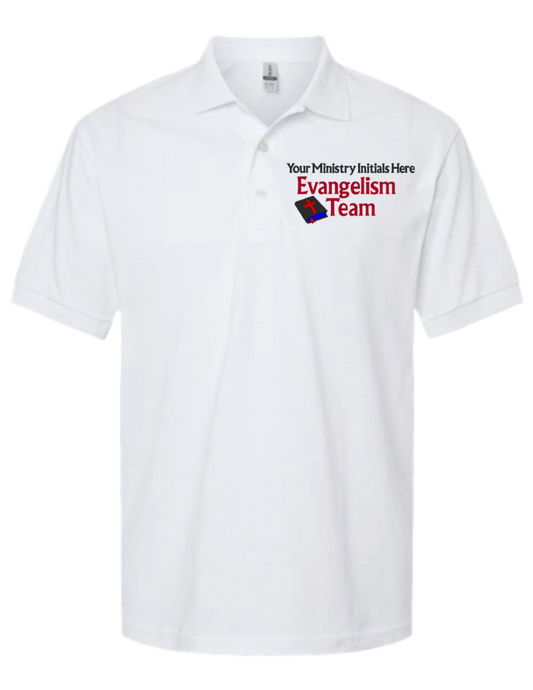 Embroidery Polo Shirt - Evangelism Team - With Your  Ministry Initials  Here