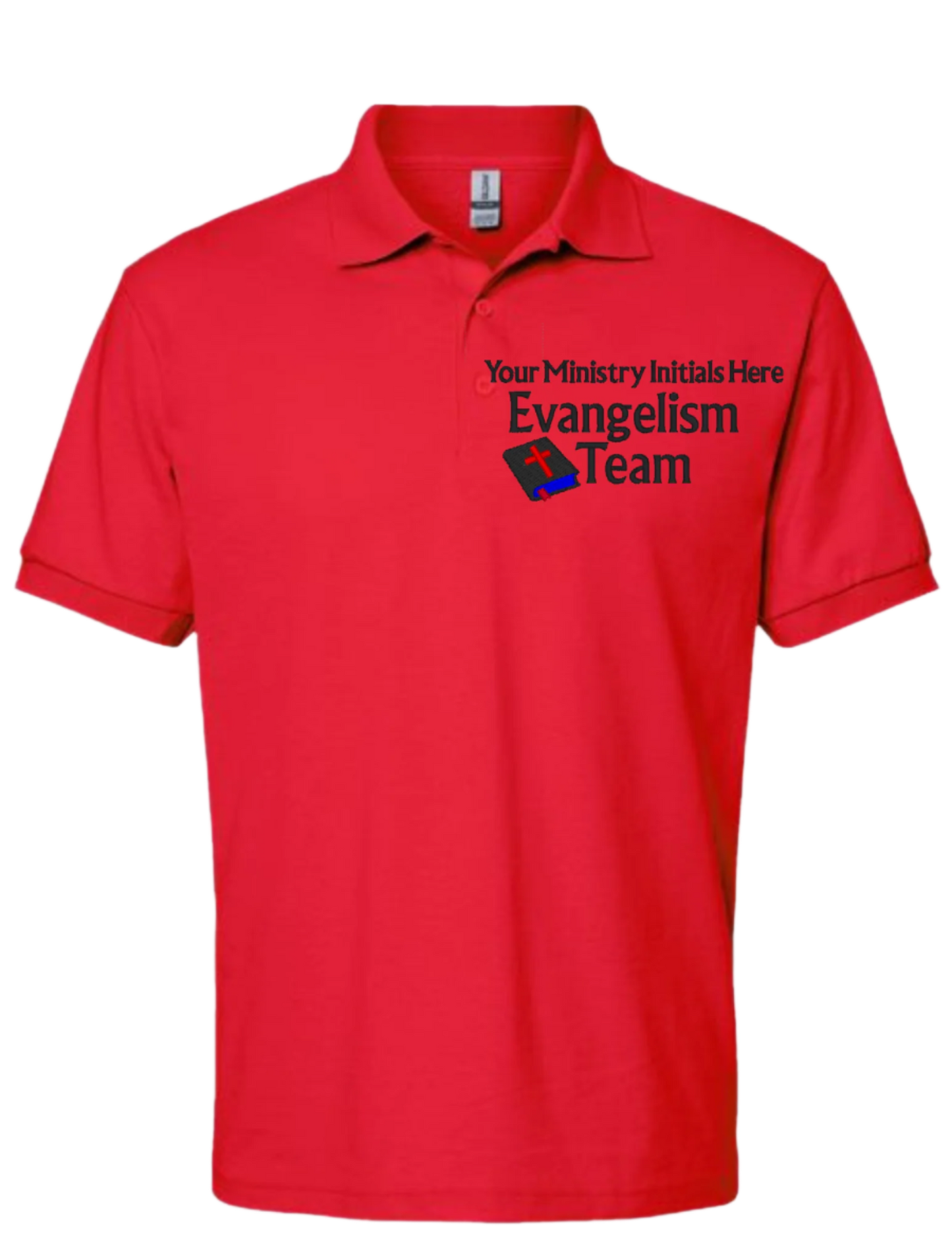 Embroidery Polo Shirt - Evangelism Team - With Your  Ministry Initials  Here