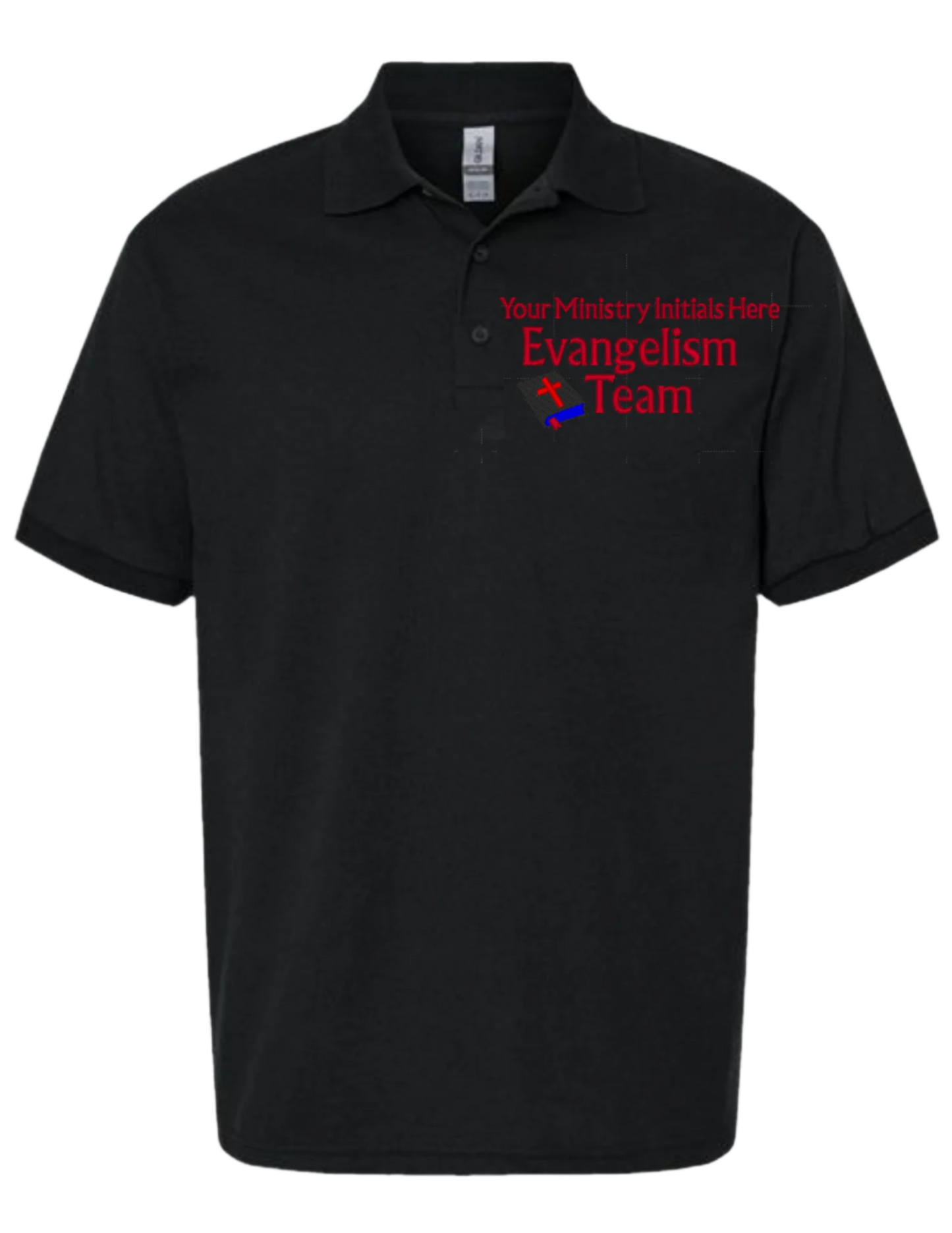 Embroidery Polo Shirt - Evangelism Team - With Your  Ministry Initials  Here