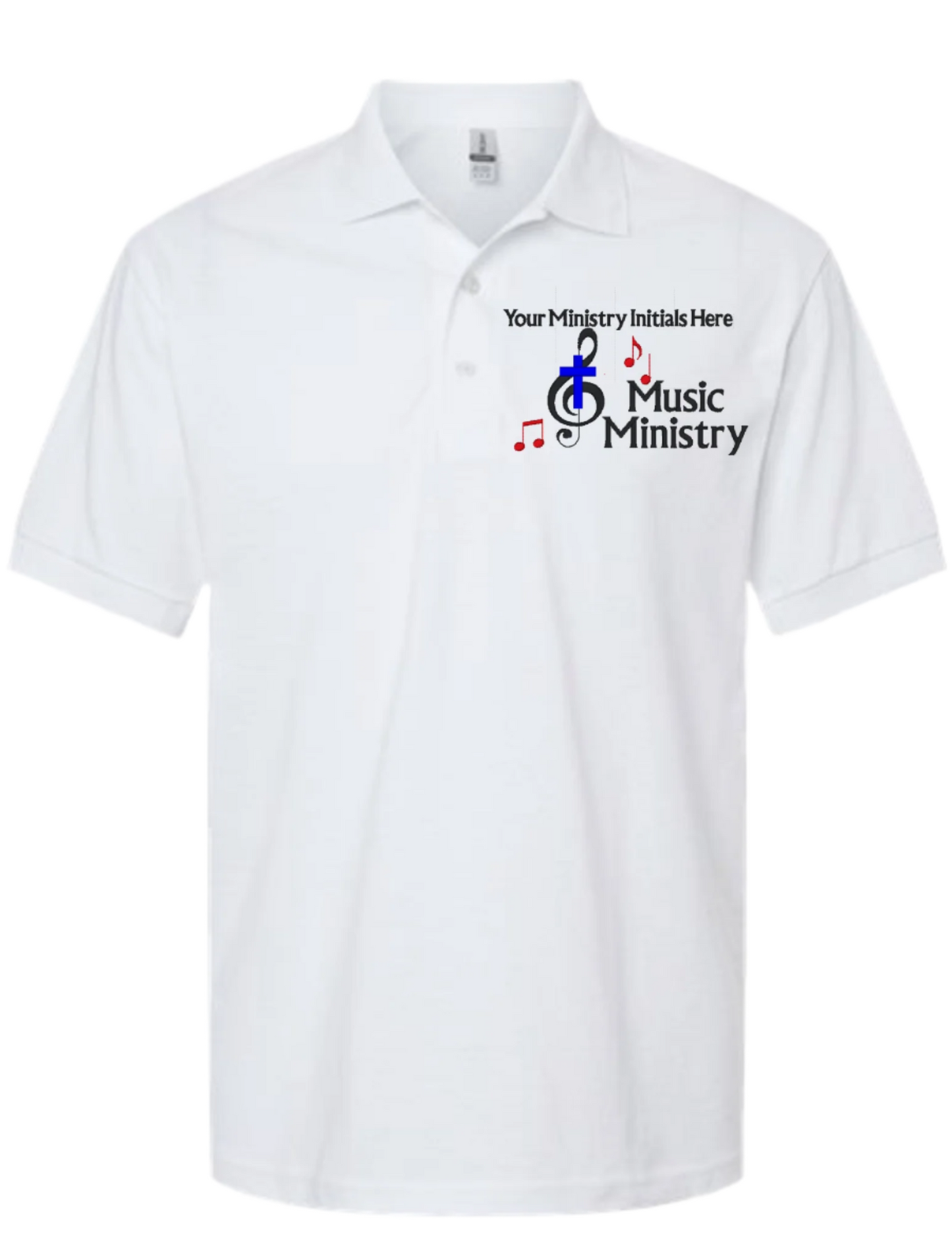 Embroidery Polo Shirt - Music Ministry - With Your  Ministry Initials  Here