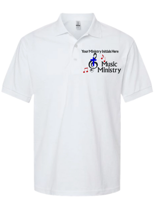 Embroidery Polo Shirt - Music Ministry - With Your  Ministry Initials  Here