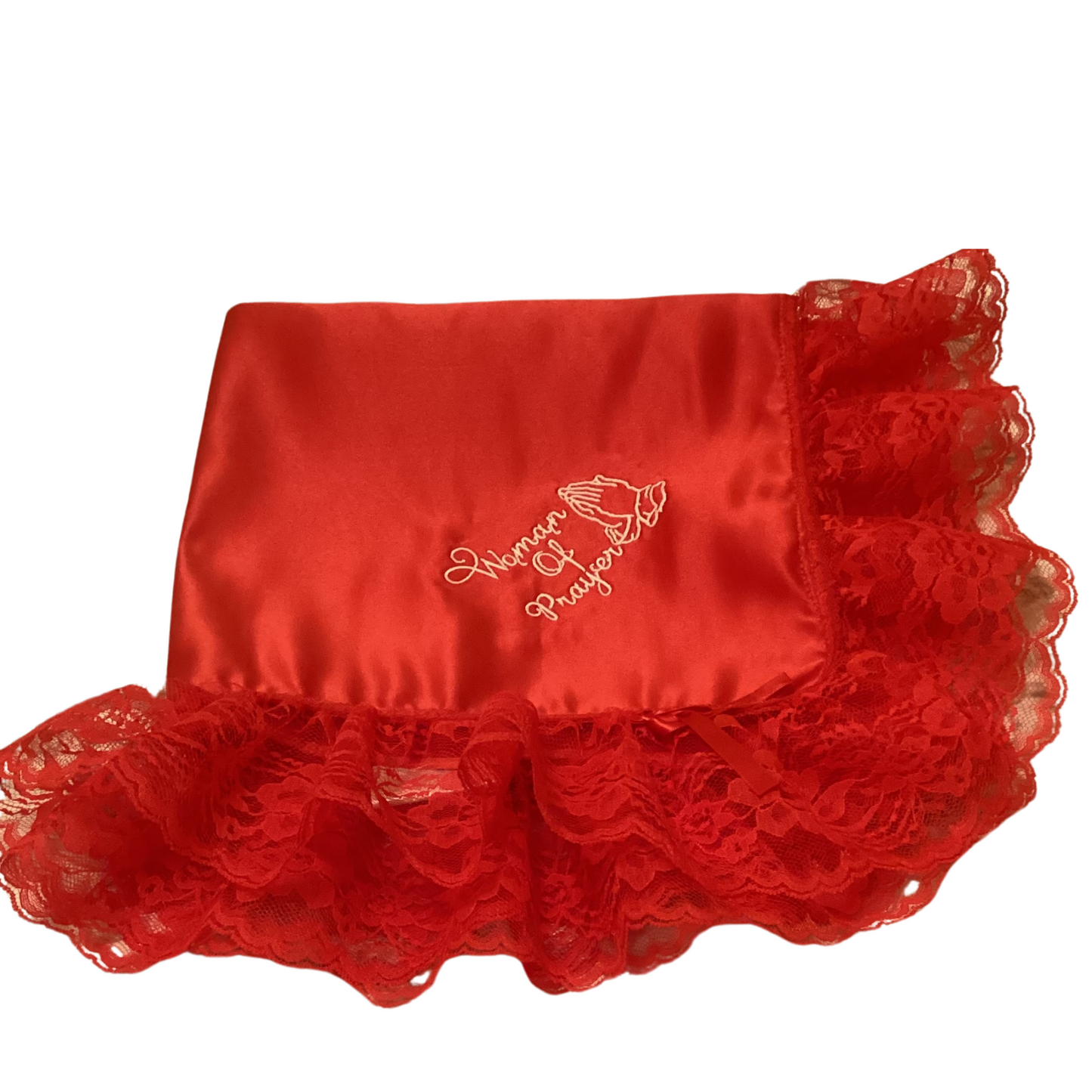 Embroidery Red Women Lap Scarf  Women Of Prayer