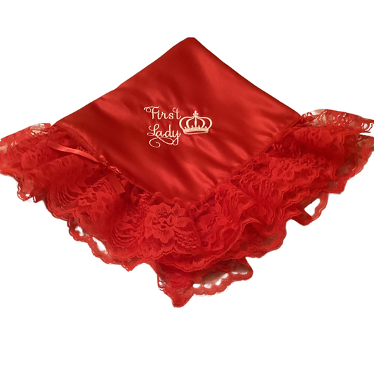 Embroidery Red Women Lap Scarf  First Lady